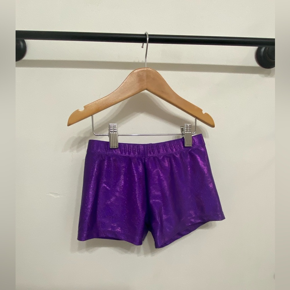 Amazon Girls Metallic Purple Stretch Booty Shorts